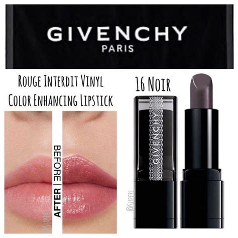 givenchy rouge interdit vinyl color enhancing lipstick 16 dupe|givenchy lipstick 16 noir revelateur.